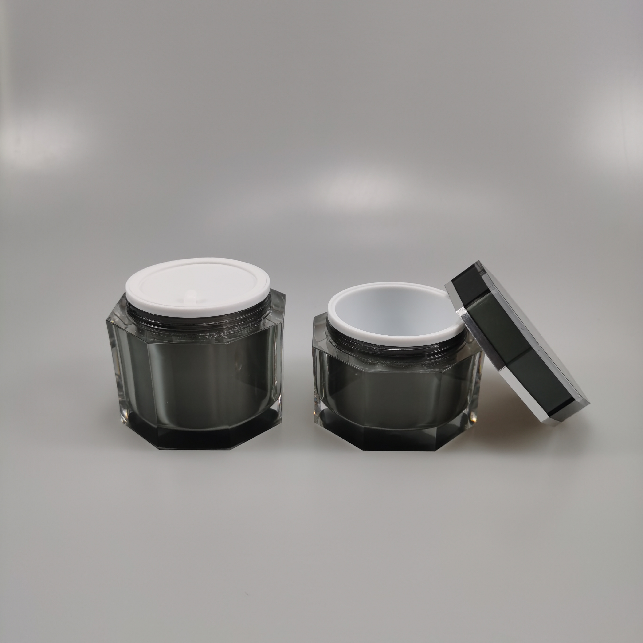 50g 120g 150g 200g Octagonal Shape Acrylic Cream Jar for End Cosmetic Packaging OEM/ODM