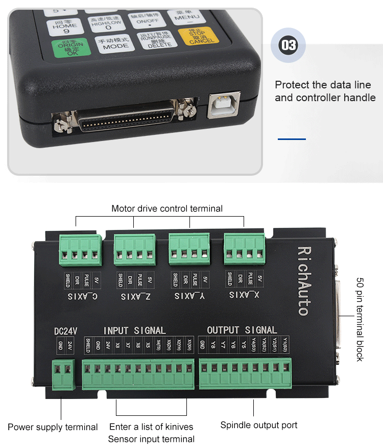 Cnc Router Controller Richauto DSP Controller For 3 Axis CNC Router A11E