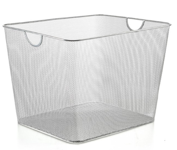 Rectangular 370mm Lengh 250mm Width Wire Mesh Storage Baskets With Handle