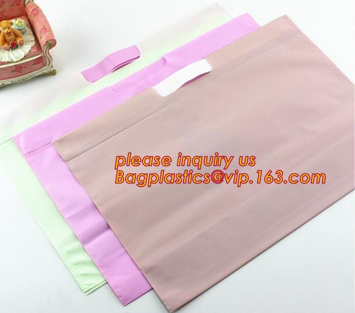 Promotional customized high quality soft loop plastic cloth bag,manufacturer custom soft loop handle polyethylene PE pla