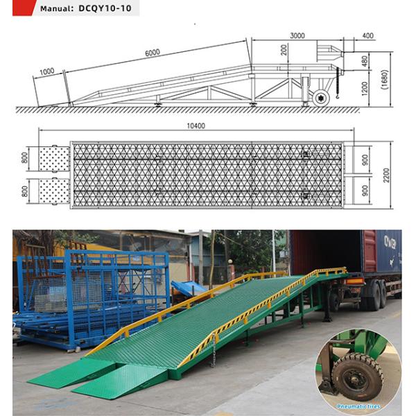 11m Anti Slip Mobile Loading Dock Ramp For Forklift Loading Adjustable