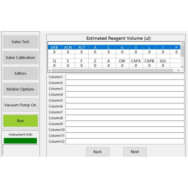 910*650*540mm Synthetic Oligonucleotide Synthesis Machine with Amidite Bottle Base 12
