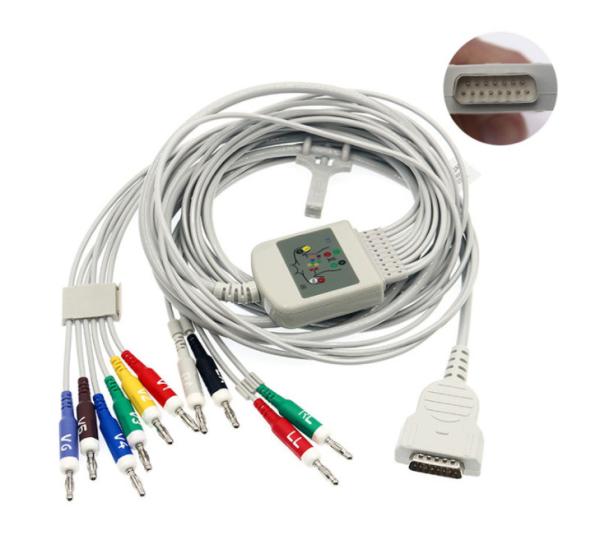 Quality GE Marquette Microsmart  EKG Cable  AHA BANANA 4.0 Plug DB 15 PIN for sale