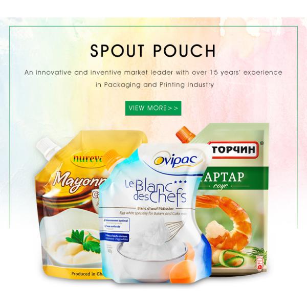 1000ml Stand Up Spout Pouch Customized Printed Plastic Tomato Sauce Packaging Doypack