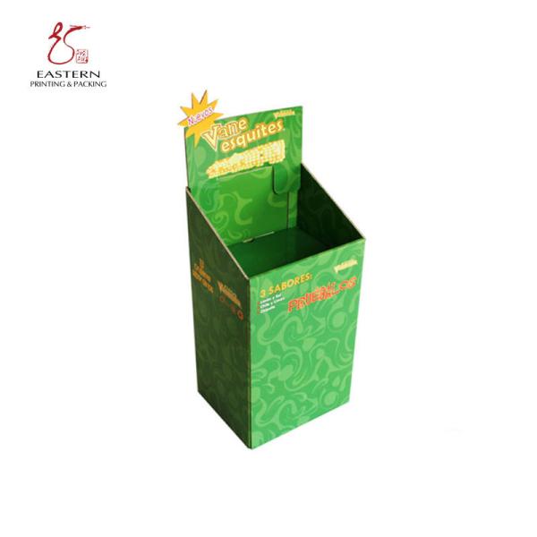 Green Color 150mm Width Corrugated Display Stand For Products