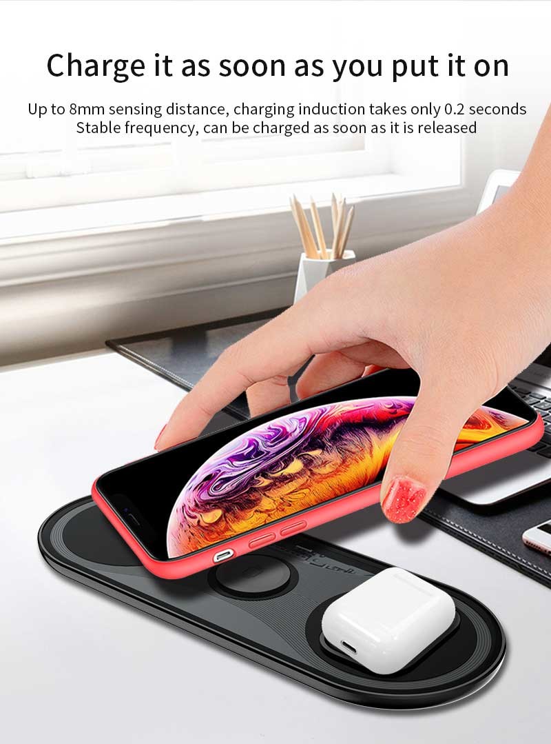 Multifunctional Fast 15W Smart Watch Wireless Chargers Type C Input
