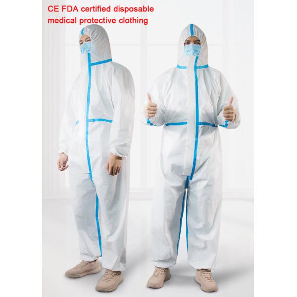 Anti Epidemic Sterilization Disposable Protective Suit , Waterproof Isolation