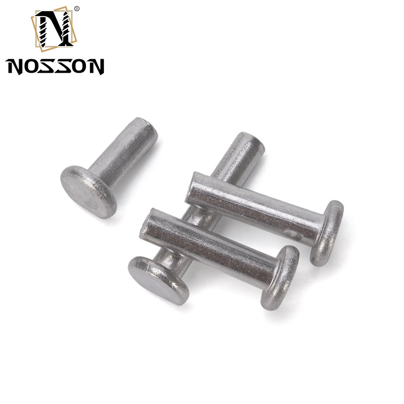 Aluminium Flat Thin Head Iron Rivet Solid Rivet Handle Knock Rivet Kit for Brake and Clutch Lining in Bright Finish Easy