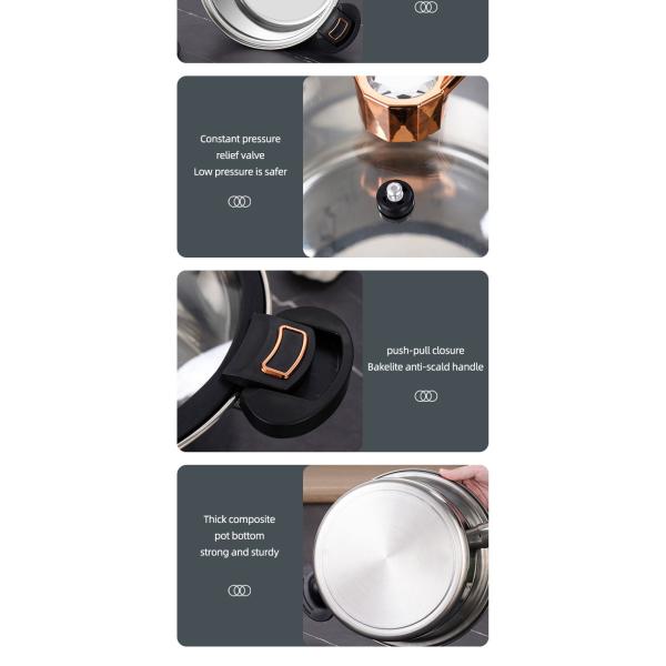 Custom Logo 5L Double Layer Pressure Cooker Stainless Steel With Handle