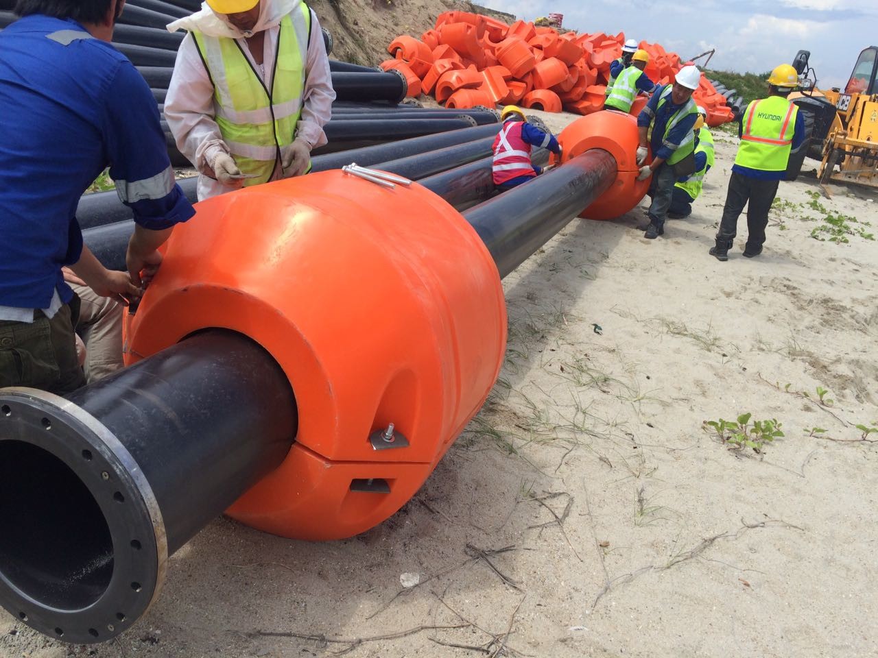 Smooth High Density Polyethylene Floats DN800 For Dredging Projects