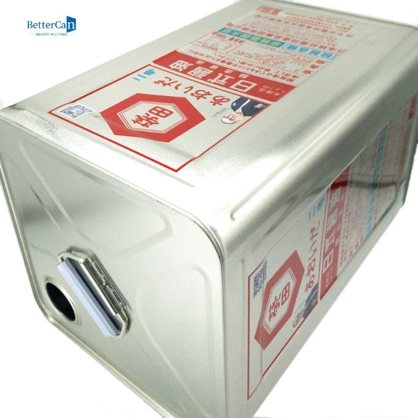 10L Cooking Oil Tin Can , 16 Liter Empty Rectangular Tin Container