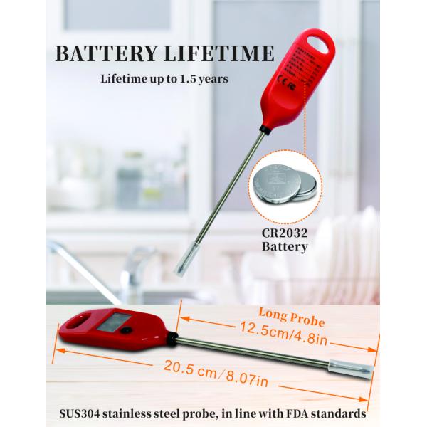 Factory Direct Digital Instant Read Meat Thermometer Food Temperature Detection Plastic Oven Thermometer Household Barbecue Use