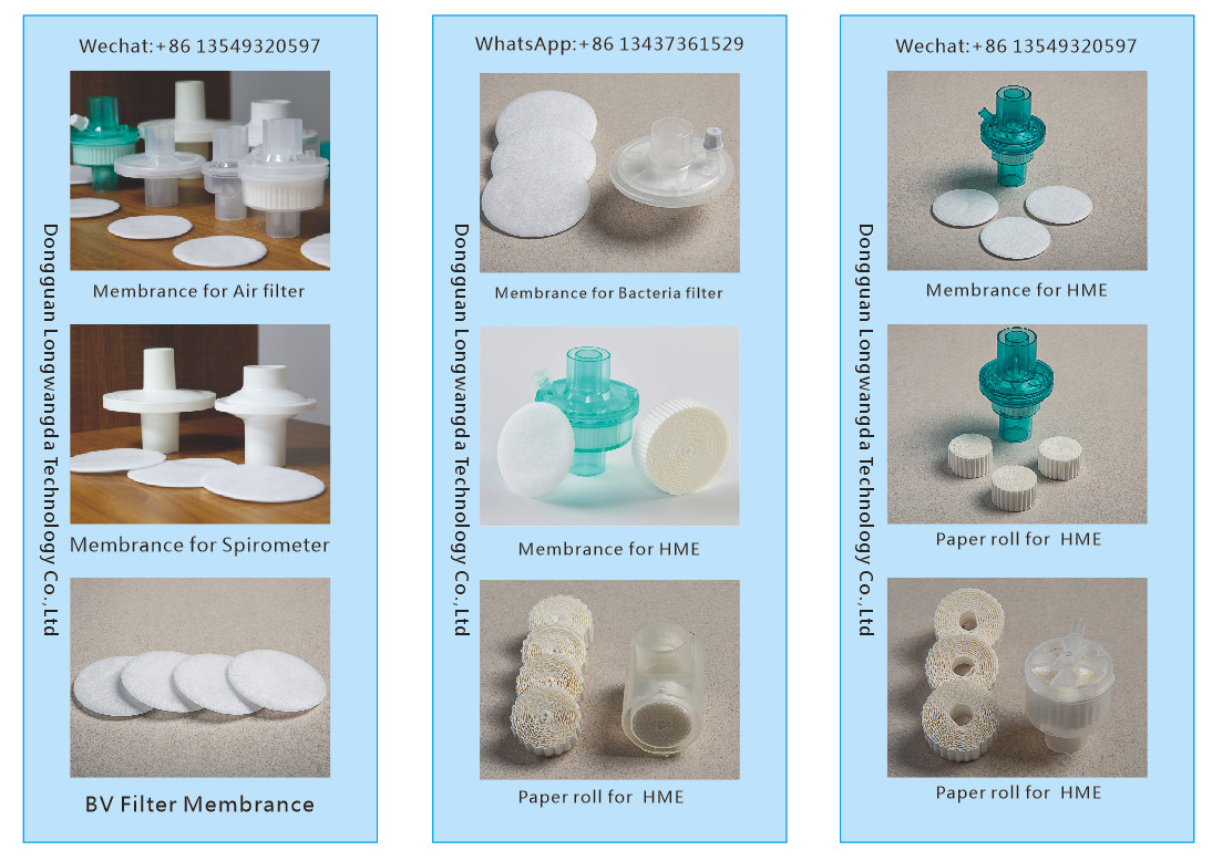 99.99% Efficiency Circular HME Filter Paper Factory for Medical Spirator Material