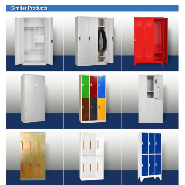 Bedroom Clothes Metal Wardrobe Cabinet Two Doors Steel Wardrobe Locker Knocked Down