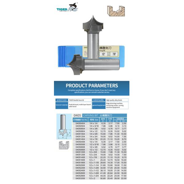 Tiger Shark CNC Woodworking Router Bit Carbide Door Panel 4 Flutes Ovolo Carving Bit