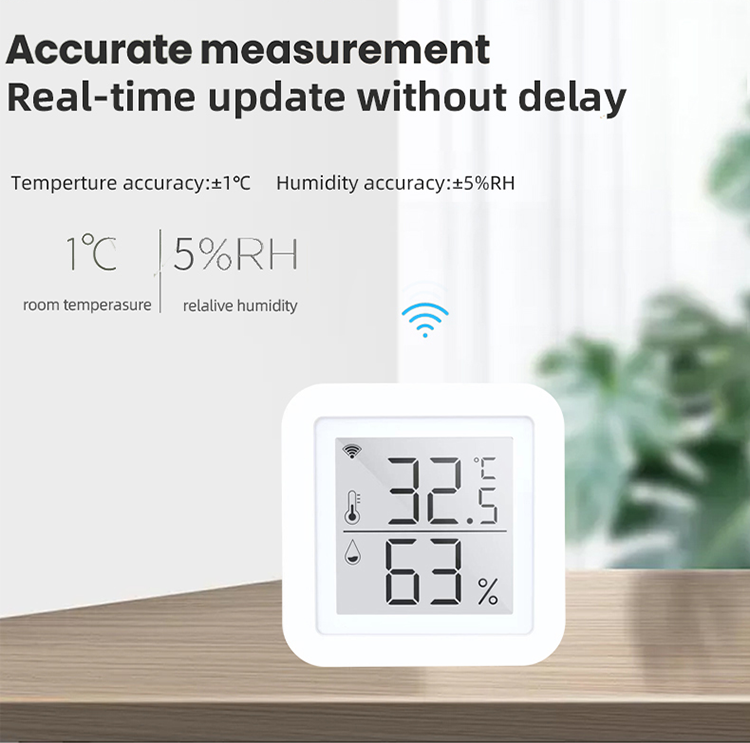 DC5V 1A Tuya Wifi Temperature And Humidity Sensor Smart Alarm Sensor
