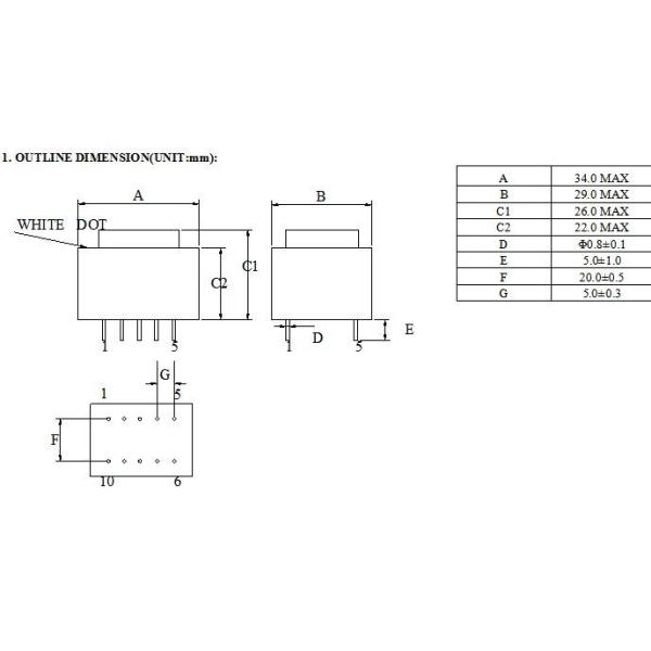 CE EI30 Low Frequency Transformer Epoxy Cover 240V / 50Hz / 60Hz N1 6000 Turns