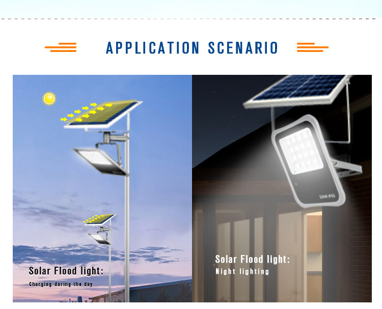 Waterproof Ip65 50w Led Solar Flood Light Outdoor 8500 Lumens