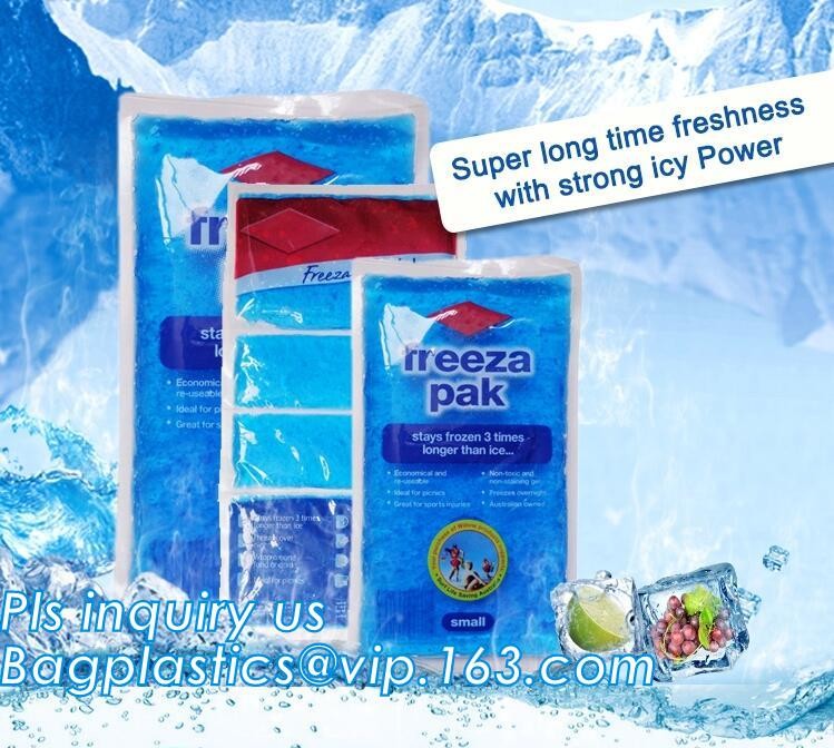 Liquid and fruit fresh keeping ice bag pack, bagged ice storage box for fresh vegetables, disposable ice cube bag for fr