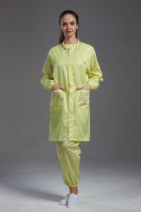 Anti Static ESD Garment Resuable Class1000 straight open zipper stand collar durable white in SMT Workshop