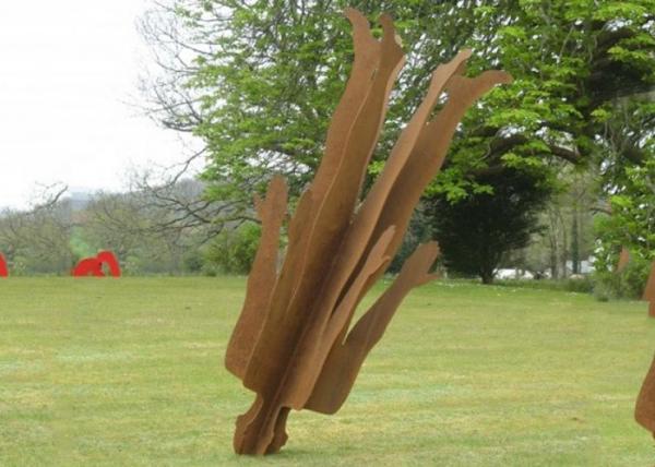 Quality Outdoor Life Size Corten Steel Sculpture Rusty Garden Metal Figure Sculpture for sale