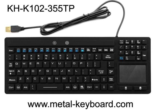 Quality Waterproof USB Interface Industrial PC Keyboard 106 Keys No Noise With Touchpad for sale