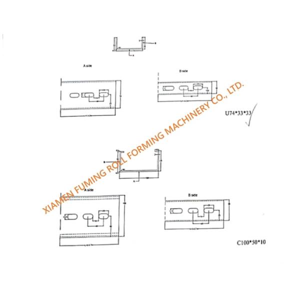 CU Purlin Roll Former Equipment Automatic With Hydraulic Cutting System