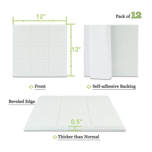 Soundproofing Polyester Acoustic Panels Bevled Edge Self adhesive Acoustic Panel