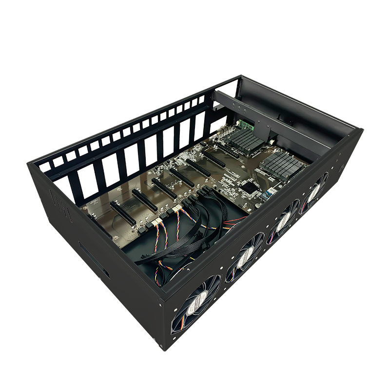 Brand New 24 bay black server case 8 GPU Graphics Case Open Air Rack server cases