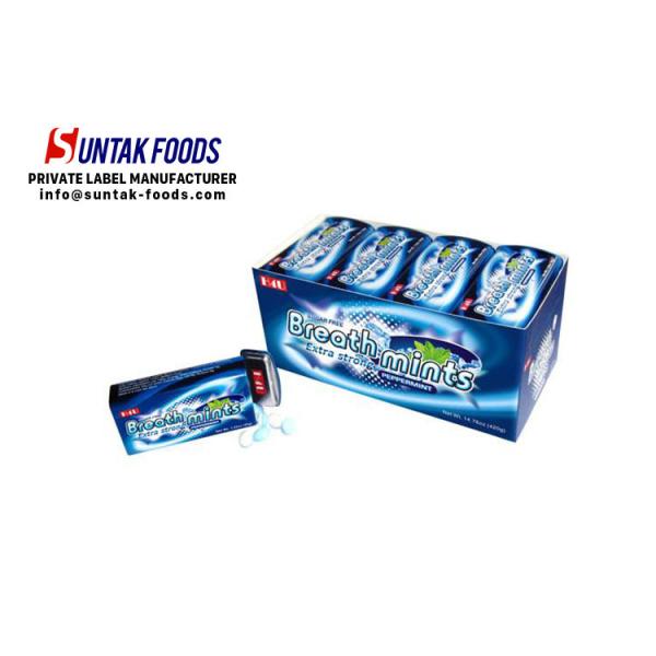 Sugar Free Refreshing Peppermint Hard Candy , Blue Mint Hard Candy Oval Shaped