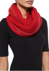 China Women Red Allover Chain Infinity Scarf wholesale