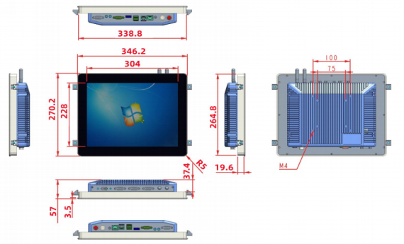 Fanless Industrial Touch Panel PC 15 Inch Intel I5 3317U ITX Motherboards
