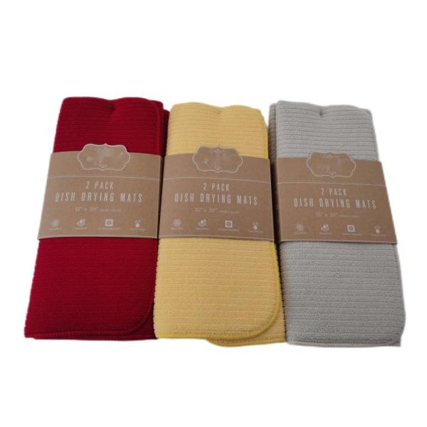 38X50cm Foldable Gray Dish Drying Mat Kitchen Countertop Pads