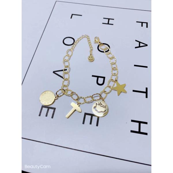 American Fashion Stainless Steel Jewelry Ladies Cross Bracelet