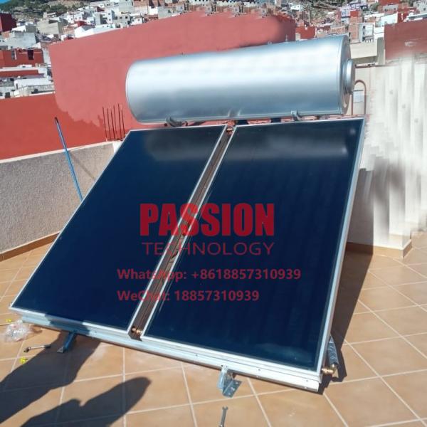 Flat Plate Solar Hotel Water Heater 300L Black Flat Collector Solar Pool Heating