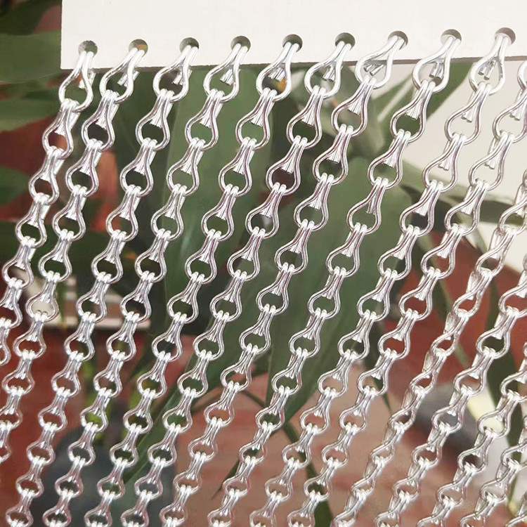 Hook Link With Anodized Insect Screen Room Dividers Aluminum Double Chain Curtains For Effective Fly Protection