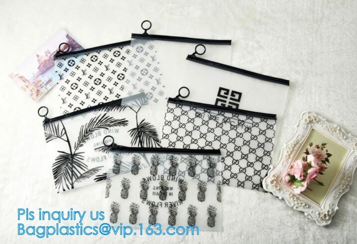 Custom waterproof pvc slider zipper wet bikini bag, zipper lock slider bag/resealable pvc slider zip poly bag, resealabl