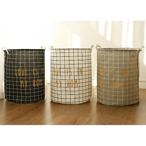 Puting Foldable washing laundry clothes basket toy storage bag large box customized Grey plaid love is in my home