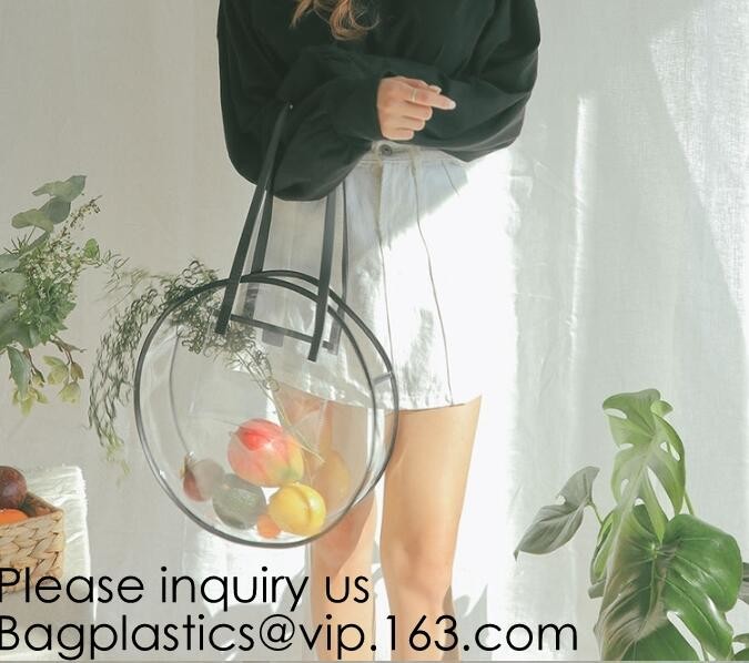 Custom Clear Pvc Lady Handbag Set Transparent Beach Tote Bag With Inner Pouch,Shoulder Tote Holographic PVC Beach Bag