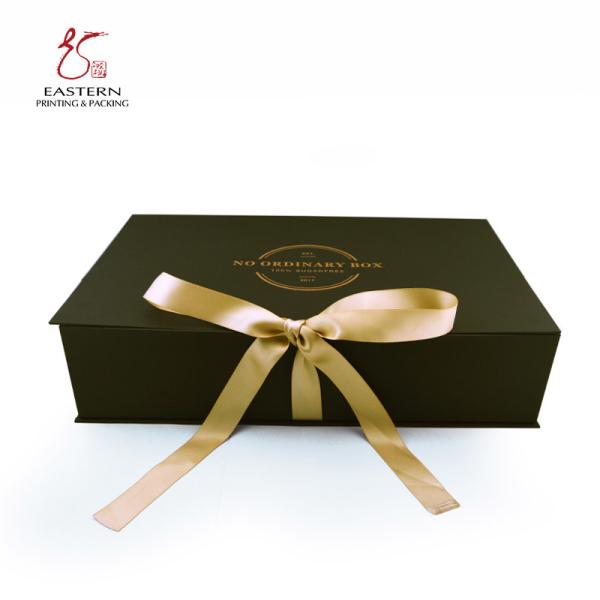 Custom Printed Paperboard Packaging Box with Ribbon Closure