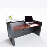 Modern Minimalist Wood Reception Desk With Dark Front Panels Office Hotel