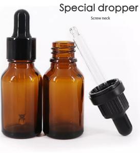 China 5ml 15ml 20ml 30ml 50ml Cosmetic Packaging Round plastic Collar Facial Essential Oil Amber Essential oil dropper bottle on sale