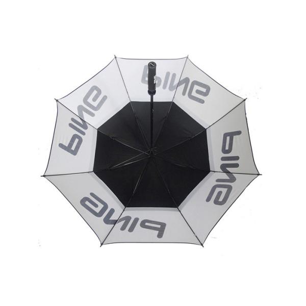 Mens Black White Windproof Golf Umbrellas Lightweight Fiberglass Frame