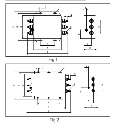 50A 3 Phase EMI Filter , Power Management System Three Phase Line Filter