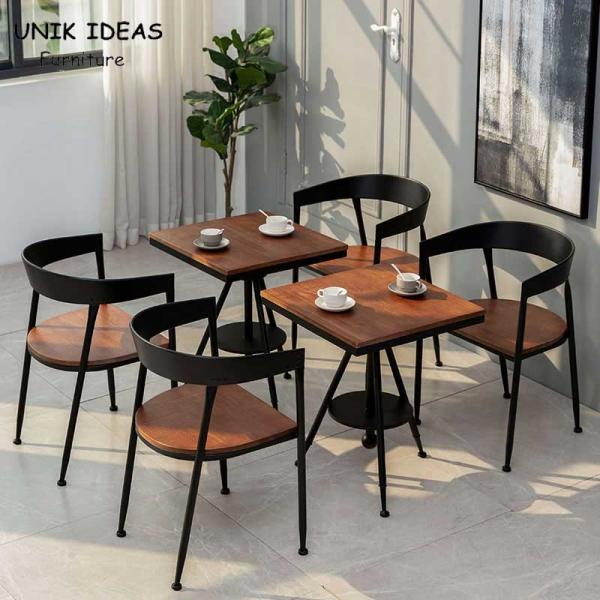 Quality Pub Restaurant Rustic Cafe Table And Chairs 4 Piece Bistro Set Wooden Round for sale