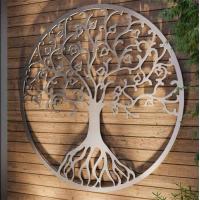 China Modern Metal Wall Sculpture Tree Of Life Stainless Steel Hanging Wall Art for sale