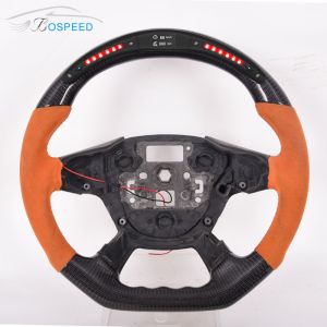Orange Alcantara Ford Carbon Fiber Steering Wheel Gloss Black Raptor