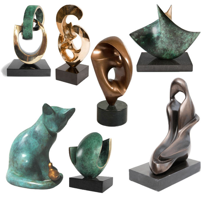 Cast Copper Small Garden Ornaments , Abstract Stainless Steel Horse Sculpture Cartoon