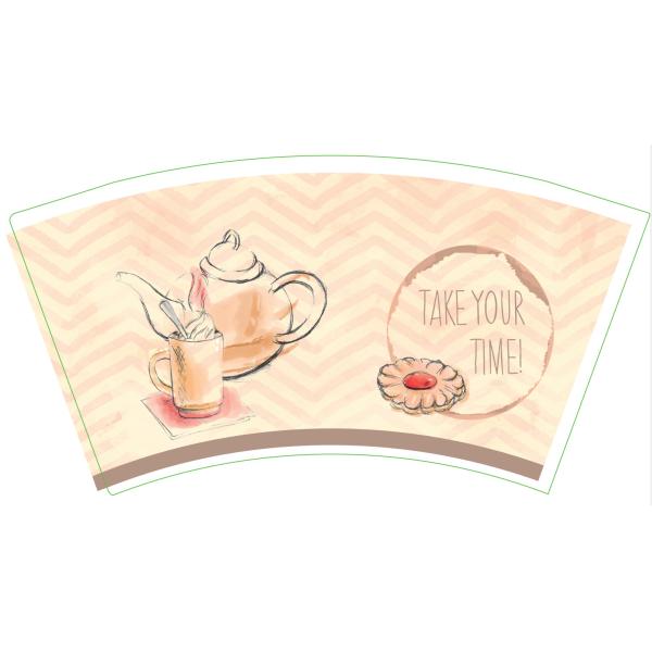 Double PE Coated Paper Cup Fan Wood Pulp 16oz For Forcold Drinking