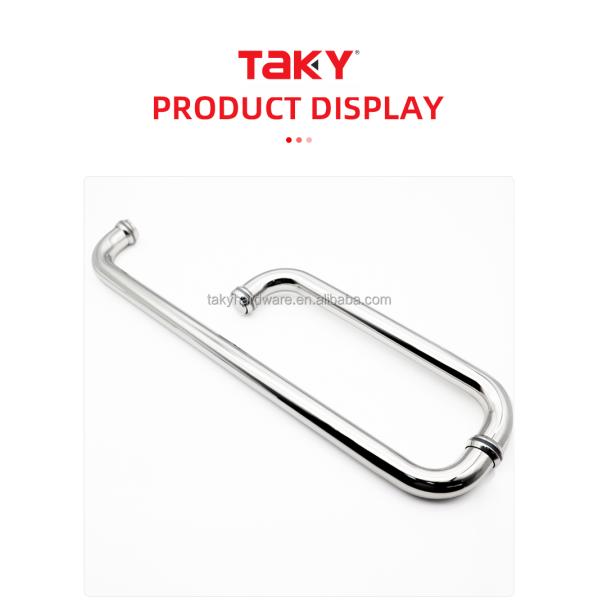Customization Aluminium Shower Screen Glass Door Handle with 0.5mm Thickness and BN Finish